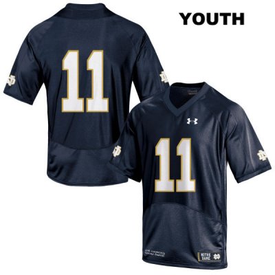 Notre Dame Fighting Irish Youth Alohi Gilman #11 Navy Under Armour No Name Authentic Stitched College NCAA Football Jersey HTM0799AL